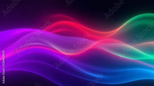 Wallpaper Mural Abstract light wave motion gradient blue, purple and red modern background Torontodigital.ca