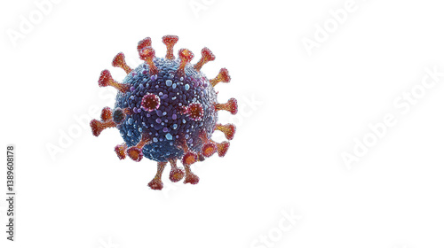Obraz na płótnie Microscopic view of a COVID 19 virus particle w salonie