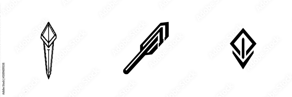 Vector minimalist line icons representing various shapes and symbols in monochrome style Vector minimalist line icons representing various shapes and symbols in monochrome style