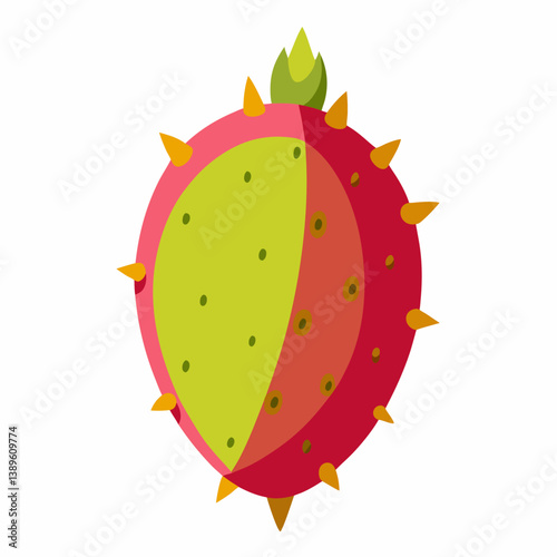 dragon fruit on white background