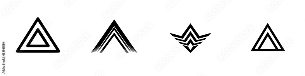Minimalist line icons depicting geometric shapes suitable for various design projects and branding applications Minimalist line icons depicting geometric shapes suitable for various design projects and branding applications
