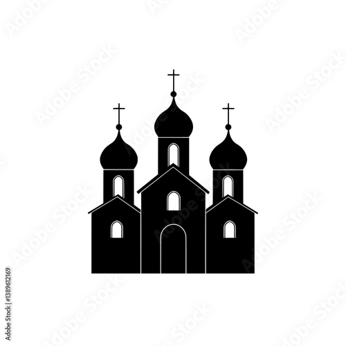 An isolated religious building, the church boasts a tower and a modern facade, completed by a cross at the top