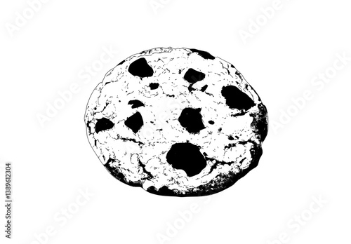 Double biscuits paired with chocolate isolated cookies form a sketch of modern pastry food, a crispy snack
