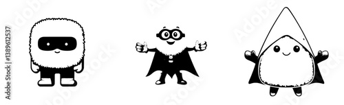 A cartoon cauliflower superhero is depicted as a modern isolated icon