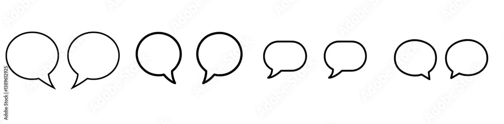Modern message information memo box, thin line communication thought or say doodle chat, conversation dialogue speech bubble isolated outline icon Modern message information memo box, thin line communication thought or say doodle chat, conversation dialogue speech bubble isolated outline icon