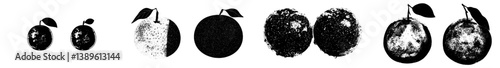 The cartoon depiction of tangerines or mandarins represents a traditional food for the Chinese New Year, which is based on the lunar calendar and features whole citrus fruits, including isolated
