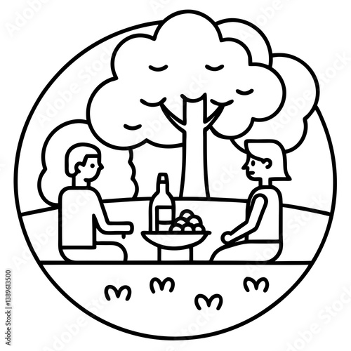 Picnic in the Park Vector – Printable Graphic Design for Summer Vibes
