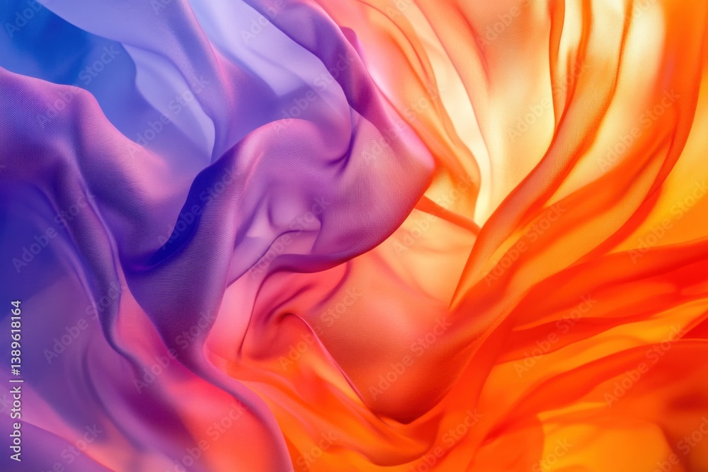 Obraz premium Elegant silk flowing textures in vibrant hues create a modern and beautiful backdrop