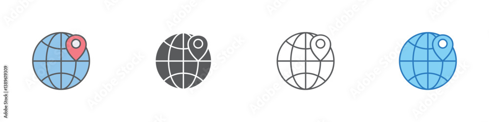 Location Icon Set Multiple Style Vector Collection Location Icon Set Multiple Style Vector Collection