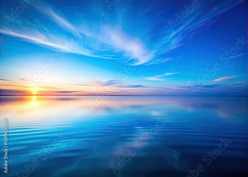 Tranquil blue gradient photography; abstract calm, serene backdrop.