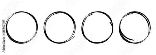 Hand sketched black circle frame for notes and highlights