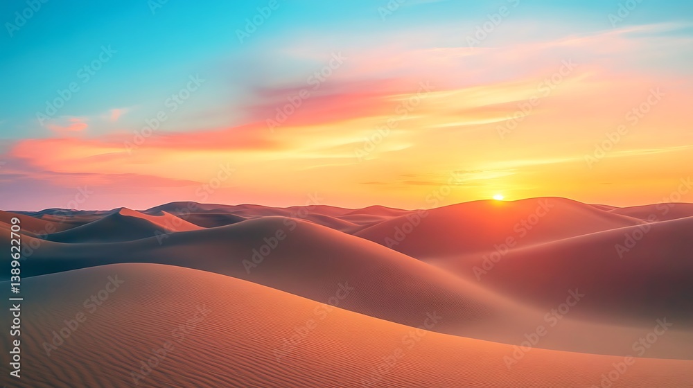 Obraz premium Desert sunset landscape. (1)