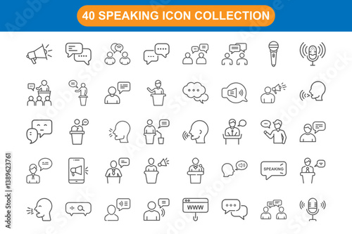 premium speaking icon packs for digital communication design