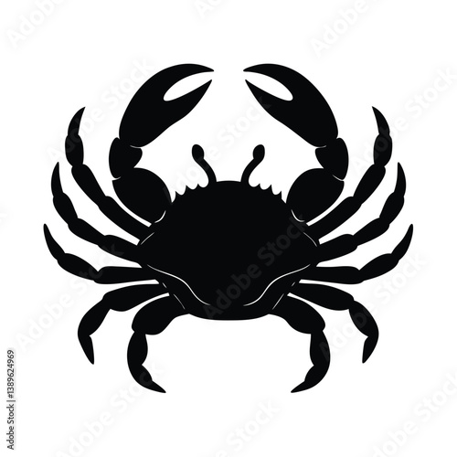 silhouette crab on white background