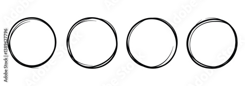 Hand drawn circle highlight marker style clipart graphic