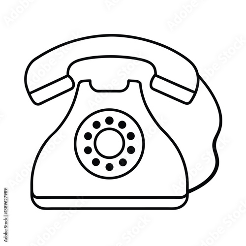 telephone line art vector illustration