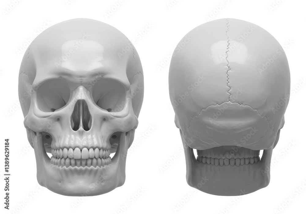 Obraz premium Human Skull 3D Rendered illustration