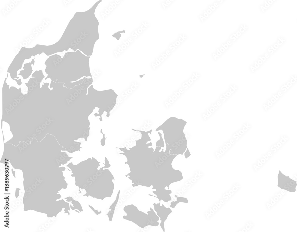 Denmark administrative vector map with level 1 region boundaries – PPT-compatible & fully editable by region Denmark administrative vector map with level 1 region boundaries – PPT-compatible & fully editable by region