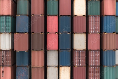 Colorful arrangement of shipping containers creates striking vis