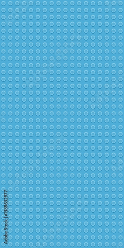 Blue plastic texture seamless pattern with circular bumps, construction toy background, repetitive surface detail, bright color backdrop kids design, engineering concept, playful geometric structure