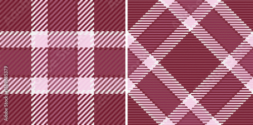 Elegant burgundy and blush pink plaid patterns.  Versatile seamless textures ideal for fashion, textile, and web design.  Classic yet modern, evokes warmth and sophistication.