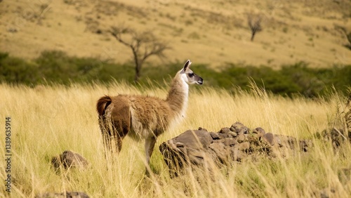 llama standing in the grass