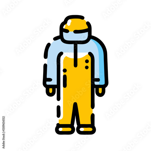 gloves; beekeeper; protection; cartoon; icon; safety; beekeeping; apiary; hands; gear; equipment; blue; yellow; clothing; farming; agriculture; insect; suit; outline; vector; stylized; wearable; worke