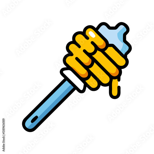 Cartoon Hive Tool Knife Covered in Dripping Honey
