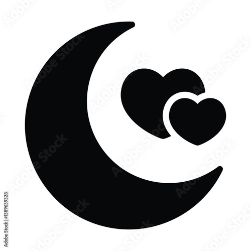 Simple Honeymoon glyph icon. The icon can be used for websites, print templates, presentation templates, illustrations, etc	