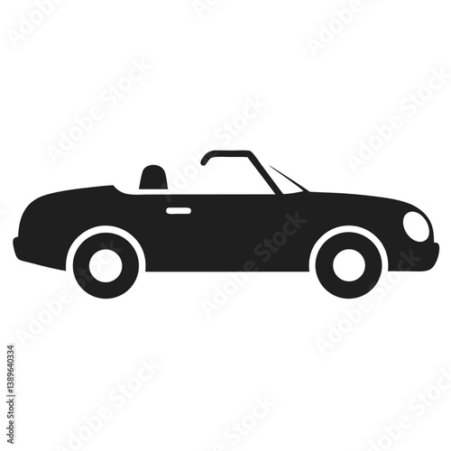 Classic Convertible Car Silhouette A Simple Vector Illustration