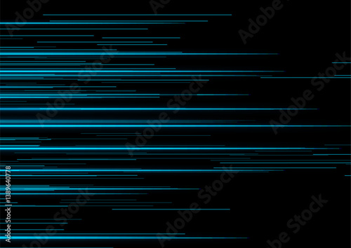 Blue neon laser lines abstract futuristic tech background. Technology vector design