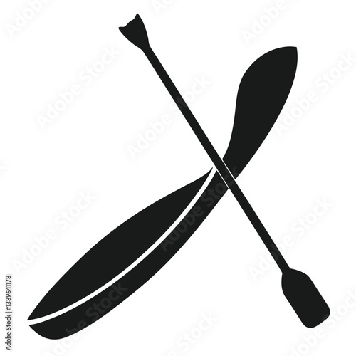Kayak and Paddle A Simple Icon Representing Water Adventures