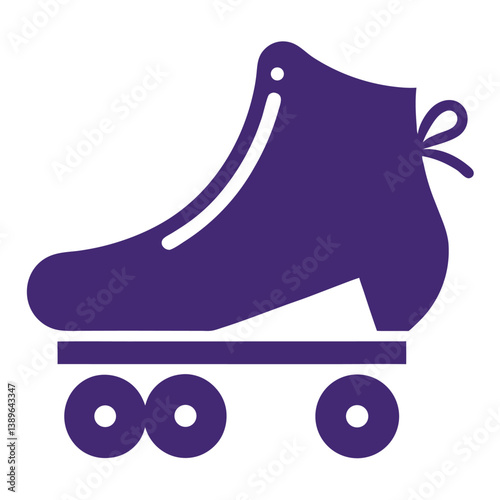 Purple Roller Skate Icon Retro Roller Skating Design