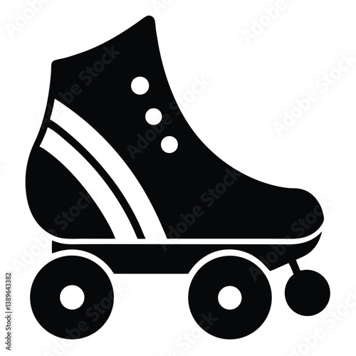 Retro Roller Skate Icon Classic Design, Vintage Style