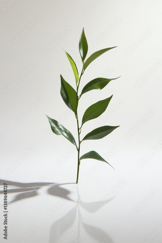 Fototapeta premium Clean botanical object, studio-quality clarity, centered on white background