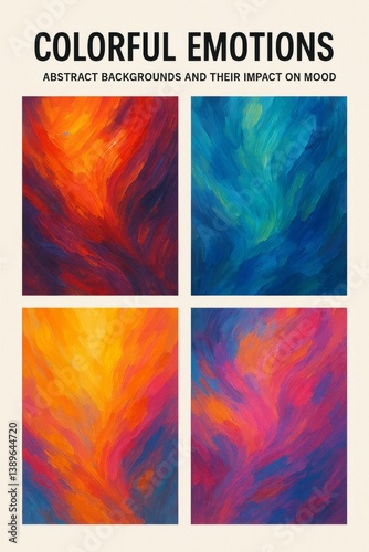 Obraz na płótnie Exploring the Impact of Colorful Abstract Backgrounds on Emotions and Mood w salonie