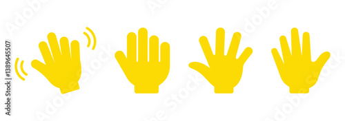 Hand Gesture Icon, Hand Stop Icon Vector