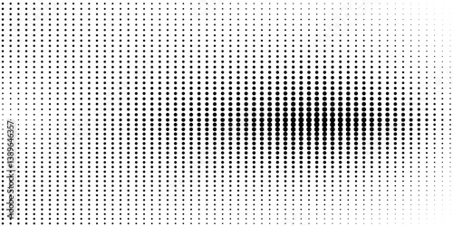 Dotted gradient vector illustration, white and black halftone background, horizontal seamless dotted lines, monochrome dots texture backdrop, retro effect. modern