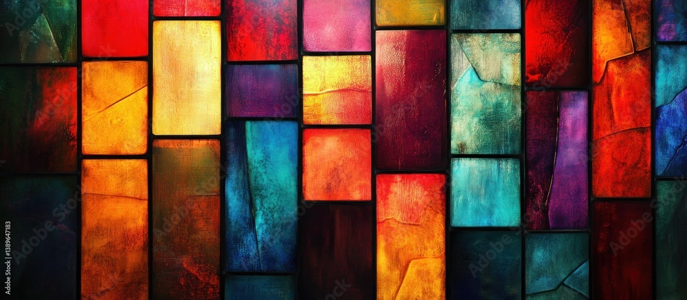Fototapeta premium Abstract colorful mosaic of rectangular panels