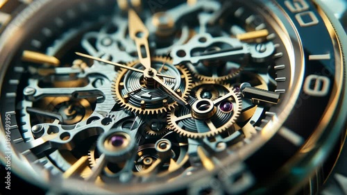 Wallpaper Mural Macro shot of intricate watch mechanism, revealing mechanical precision and craftsmanship Torontodigital.ca