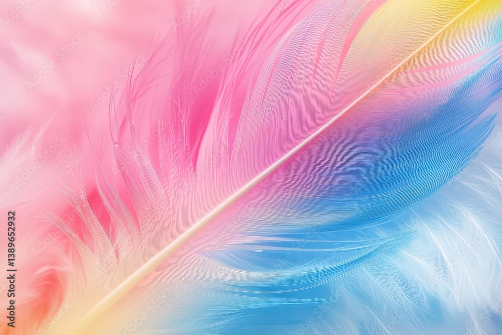 Soft Pink and Blue Feather with Gradient Colors Soft Pink and Blue Feather with Gradient Colors