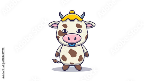 Wallpaper Mural A joyful cow with spots, suited for dairy, farm, or playful branding. Torontodigital.ca