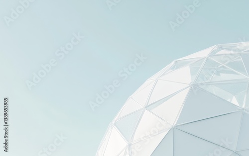 Architectural Dome with Interlocking Triangles and Hexagons, Symbolizing Technological Innovation