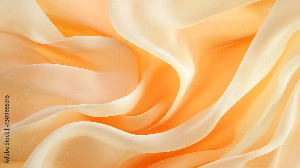 Obraz premium Draped peach silk fabric texture.