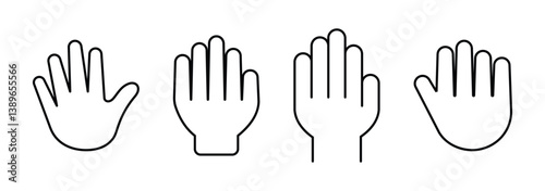 Hand line icon for mobile and web use
