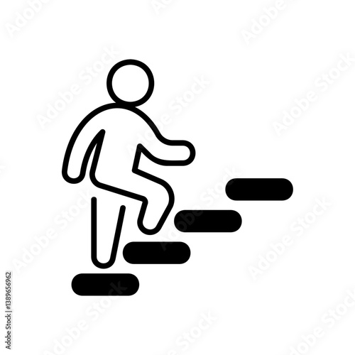 Person Climbing a Staircase