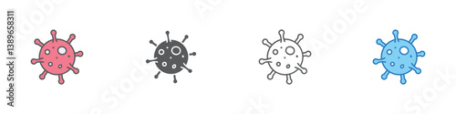 Virus Disease Icon Set Multiple Style Vector Collection