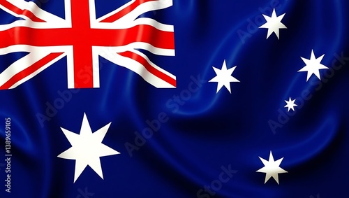 Australia s flag vibrant blue red white stars waving proudly rich texture