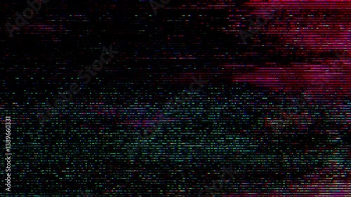Glitch noise static television VFX. Visual video effects stripes background, CRT tv screen no signal glitch effect