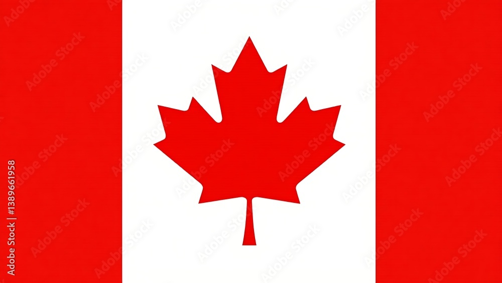 Canada s iconic flag red maple leaf on white bold symbol of national pride Canada s iconic flag red maple leaf on white bold symbol of national pride